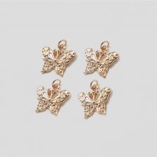 Butterfly 14K Real Rose Gold Plated Charm