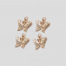 Butterfly 14K Real Rose Gold Plated Charm