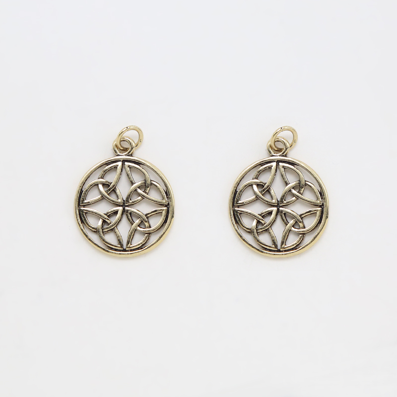 Celtic 14K Real Antique Gold Plated Charm