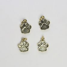 Paw Print 14K Real Antique Gold Plated Charm