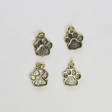 Paw Print 14K Real Antique Gold Plated Charm