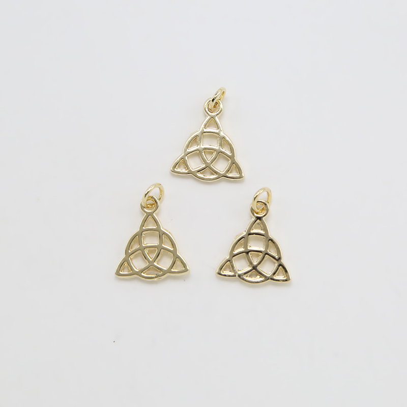 Celtic Triangle 14K Real Gold Plated Charm