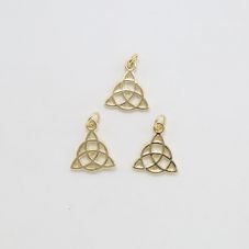 Celtic Triangle 14K Real Gold Plated Charm