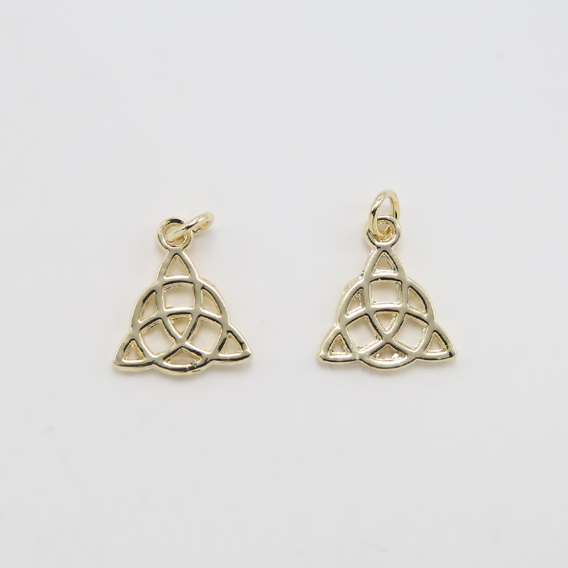 Celtic Triangle 14K Real Gold Plated Charm