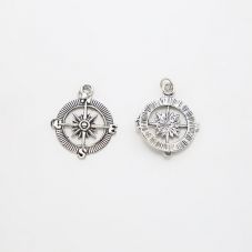 Compass Antique Silver Charm