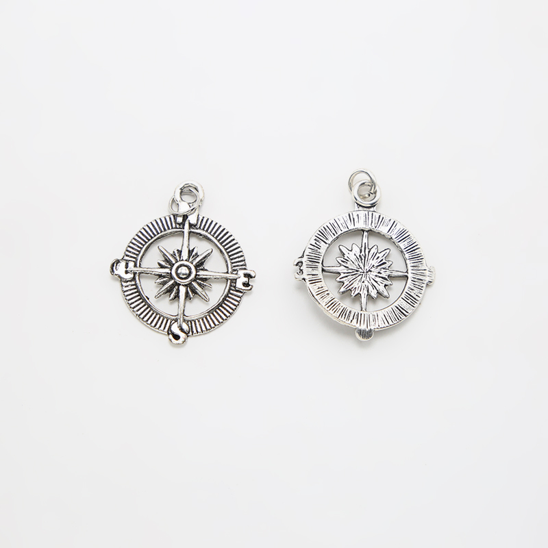 Compass Antique Silver Charm