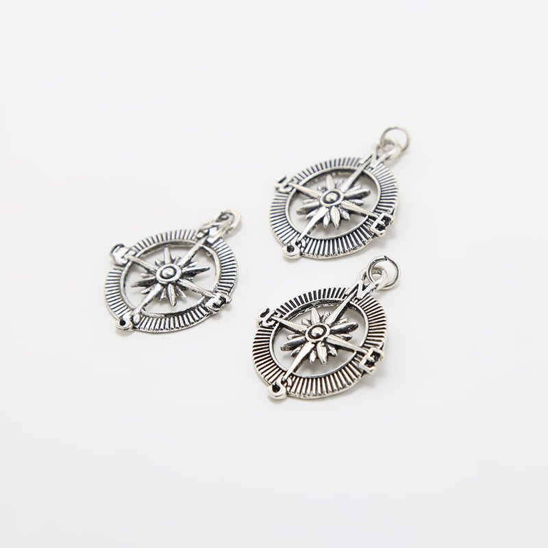 Compass Antique Silver Charm