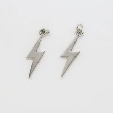 Lighterning Bolt Antique Silver Charm