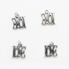 LOVE Antique Silver Charm