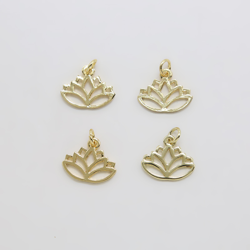 Lotus 14K Real Gold Plated Charm