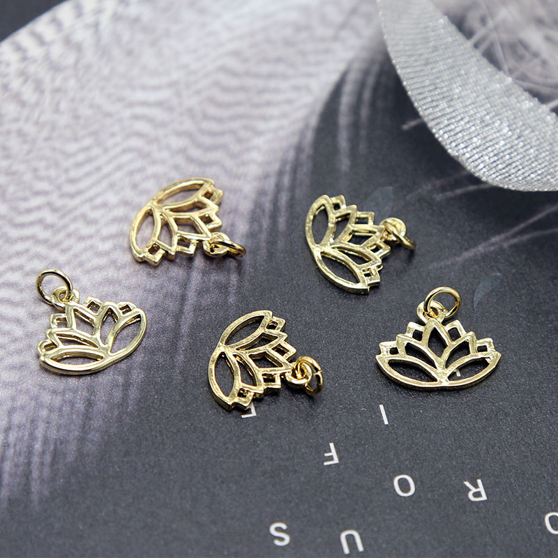 Lotus 14K Real Gold Plated Charm