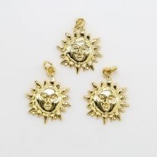 Sun 14K Real Gold Plated Charm