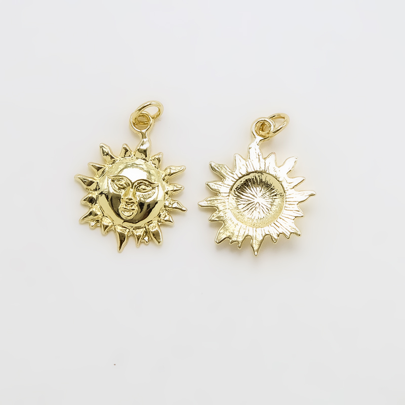 Sun 14K Real Gold Plated Charm