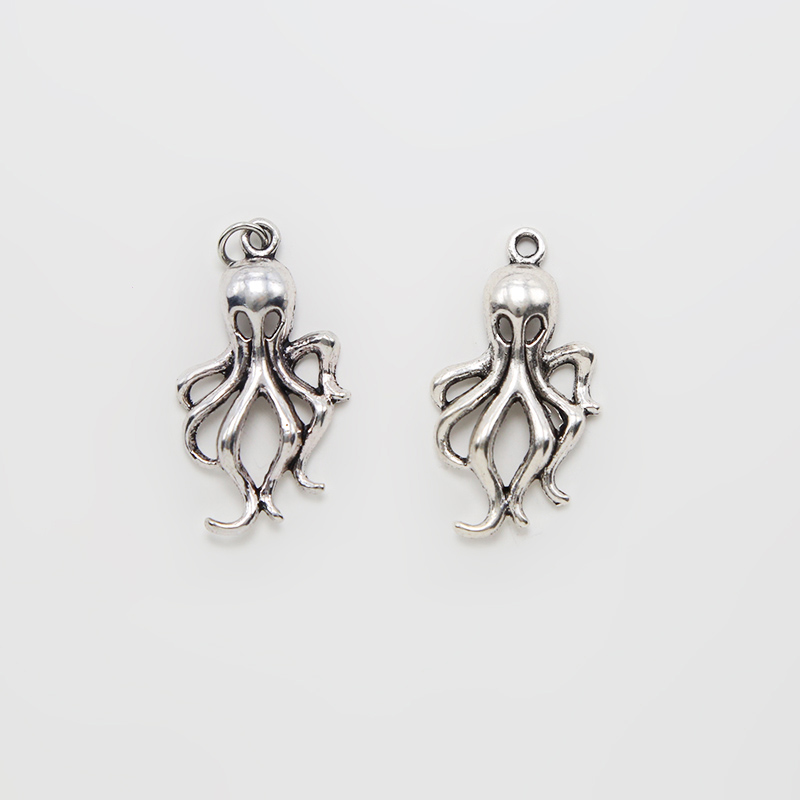 Octopus Antique Silver Charm