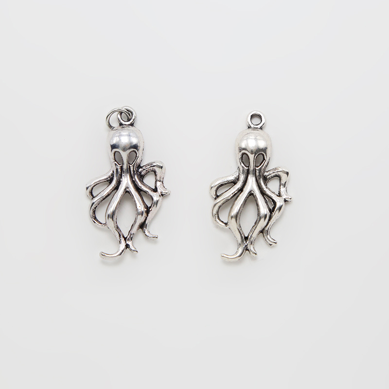 Octopus Antique Silver Charm
