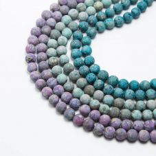 Purple Pyrite Round Beads