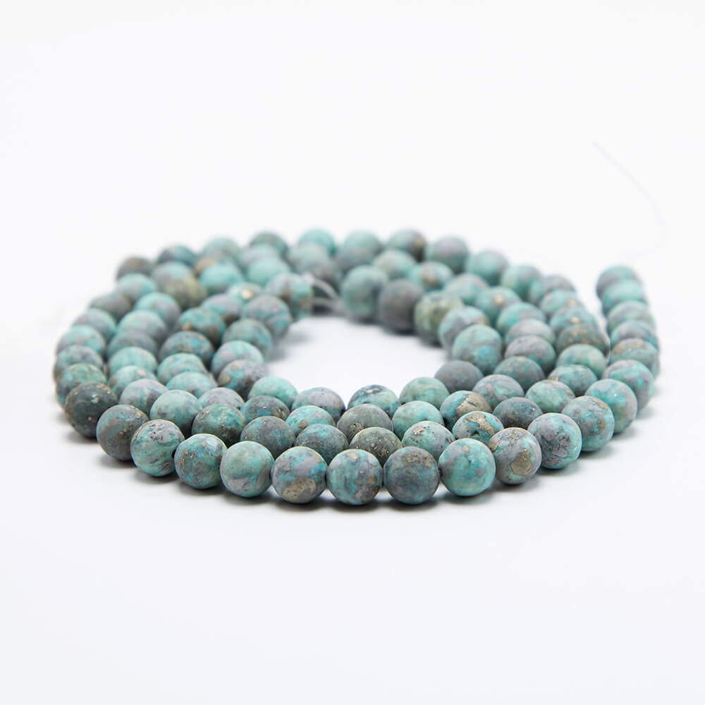 Purple Pyrite Round Beads