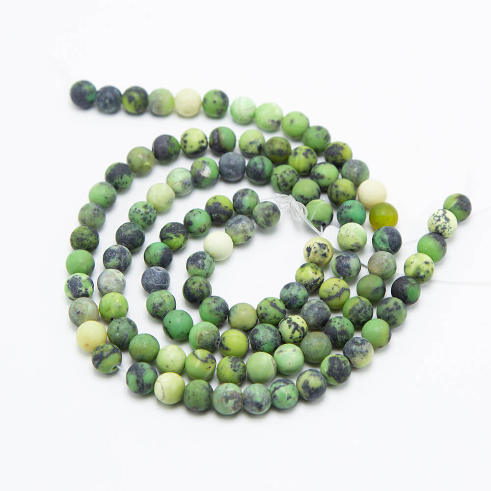 Chrysoprase Matte Round Beads