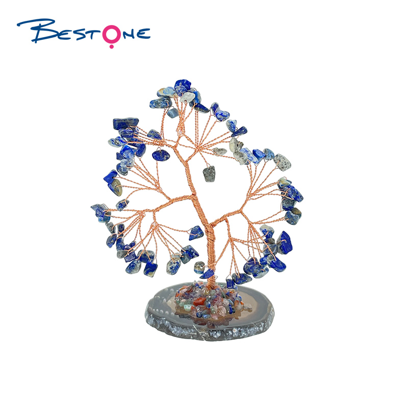 Agate baseplate gemstone auspicious tree