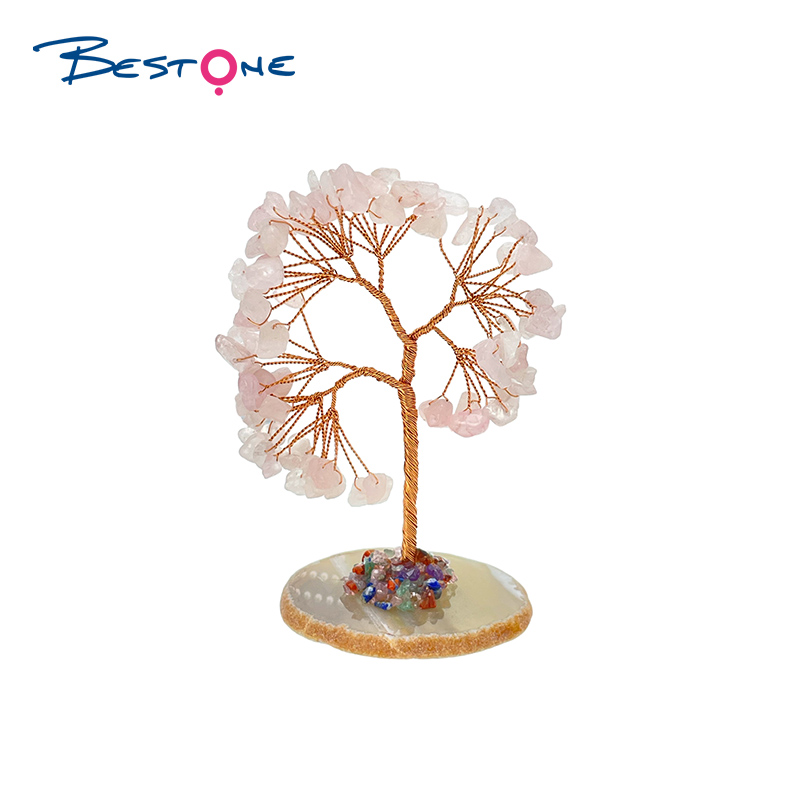 Agate baseplate gemstone auspicious tree