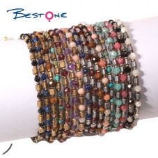 Bestone Custom Fashion Small Hand Hammer Face Crystal Shaped Bead Handmade Adjustable Bracelet for Women