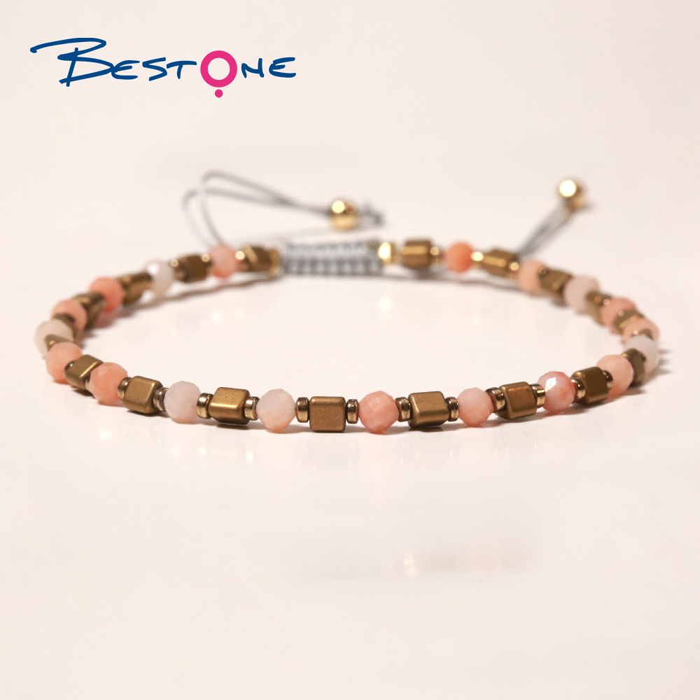 Bestone Custom Fashion Small Hand Hammer Face Crystal Shaped Bead Handmade Adjustable Bracelet for Women