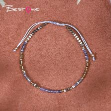 Bracelet - Cordierite - faceted bead -3mm+ Hemitite - Square - Gold -2*3mm+ Hemitite - square - Silver -2*1mm+ Hemitite - Triangle bead -3*3mm- Drawstring Bracelet - Cordierite - faceted bead -3mm+ Hemitite - Square - Gold -2*3mm+ Hemitite - square - Silver -2*1mm+ Hemitite - Triangle bead -3*3mm- Drawstring