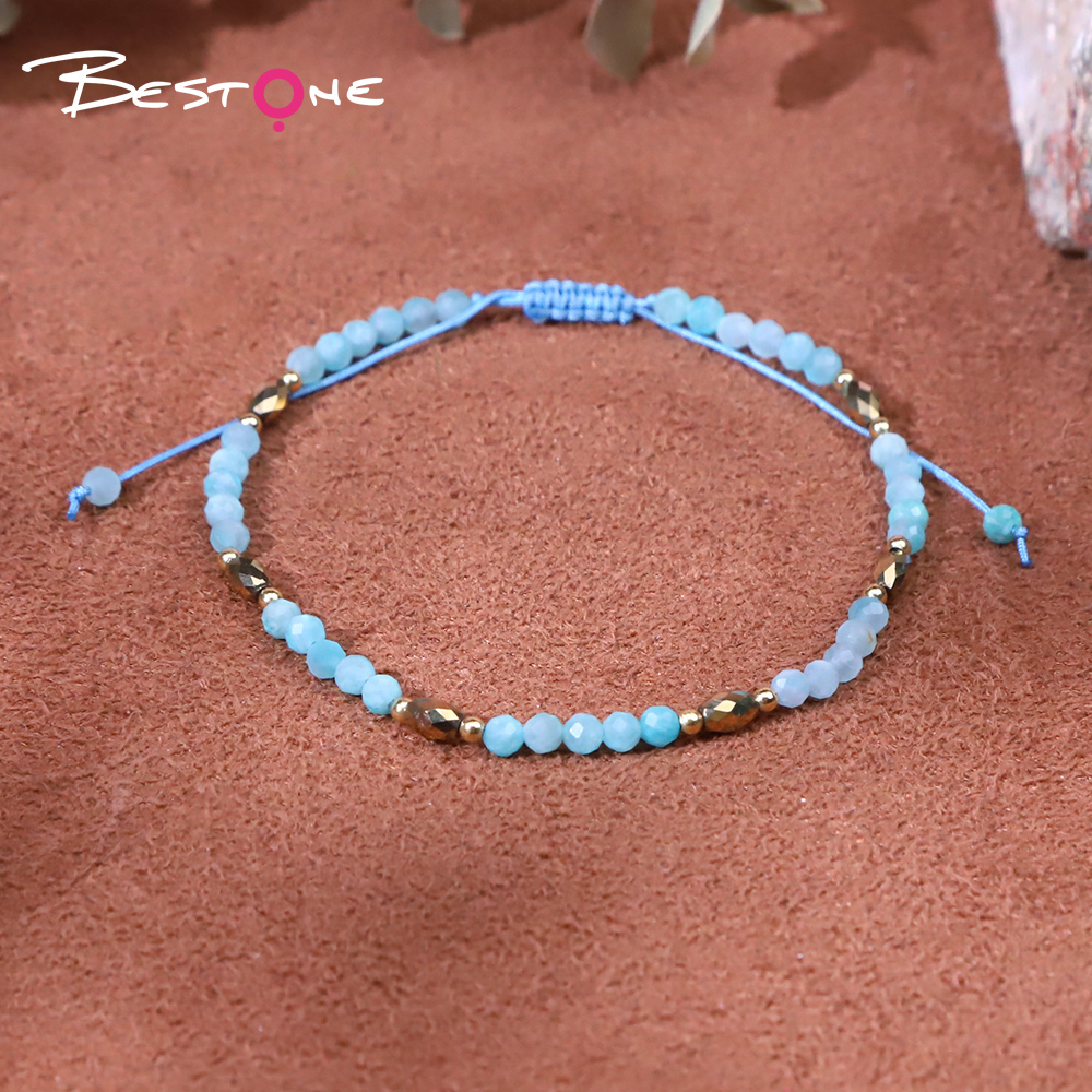 Bracelet - Material - faceted bead -3mm+ bead - faceted -3*5mm+ copper bead -2mm- Drawstring