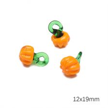 Orange Pumpkin Glass Beads - 12x19mm with 4mm Hole - Perfect for Crafting & Jewelry Making