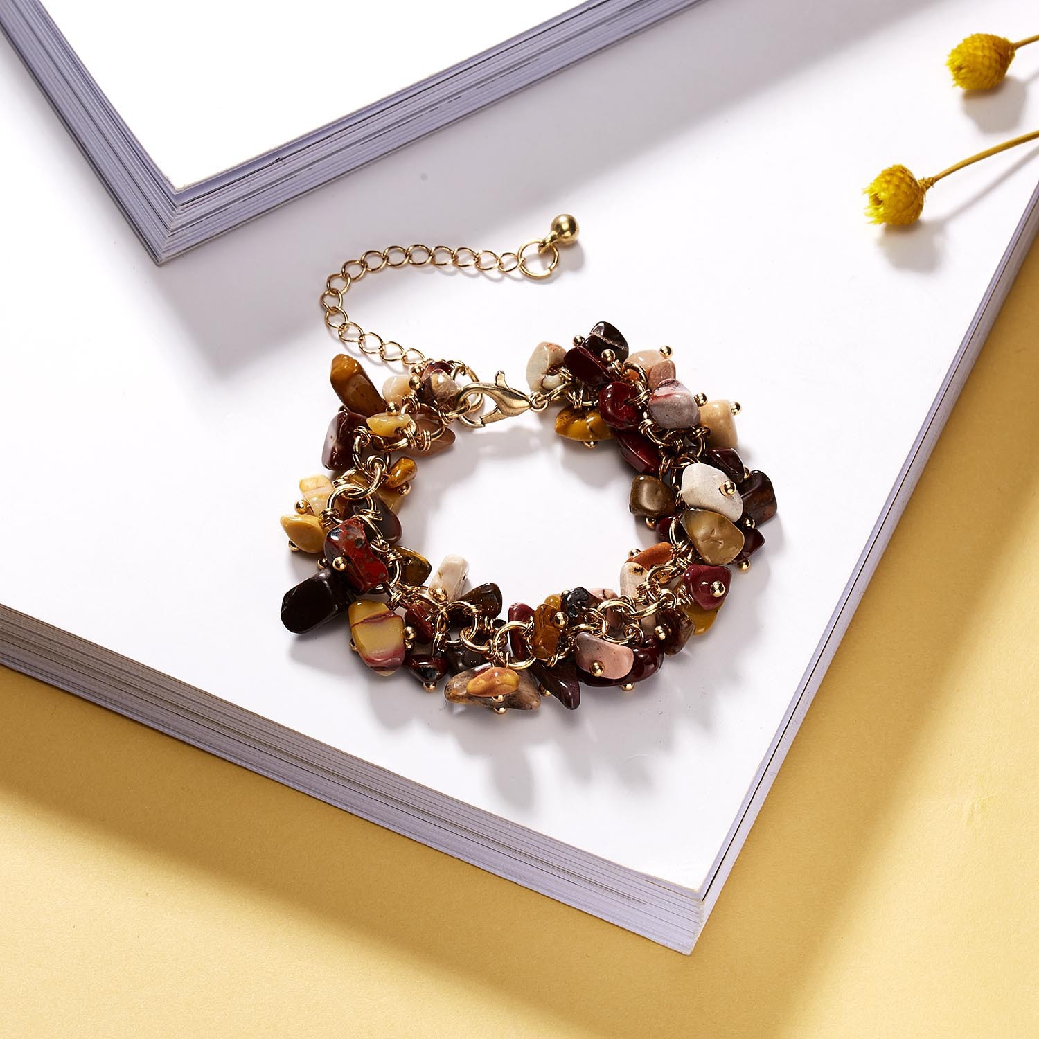 Natural Tiger's Eye Tassel Drop Bracelet – Healing Crystal Energy Stone Jewelry