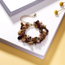 Hot-selling Natural Tiger's Eye Tumbled Stone Tassel Drop Bracelet Hot-selling Natural Tiger's Eye Tumbled Stone Tassel Drop Bracelet