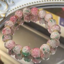 Cherry Blossom Glass Beaded Bracelet for Women Cherry Blossom Glass Beaded Bracelet for Women