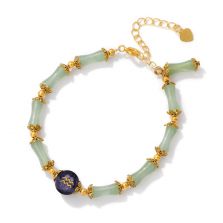 New Chinese Style Bamboo Segment Jade Bracelet for Women niche Luxury Vintage Zodiac Bracelet with Stainless Steel Tail Chain New Chinese Style Bamboo Segment Jade Bracelet for Women niche Luxury Vintage Zodiac Bracelet with Stainless Steel Tail Chain