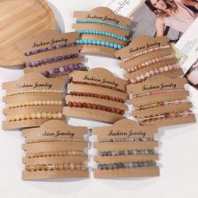 4mm 6mm 8mm Natural Stone Bead Bracelet for Women 4mm 6mm 8mm Natural Stone Bead Bracelet for Women