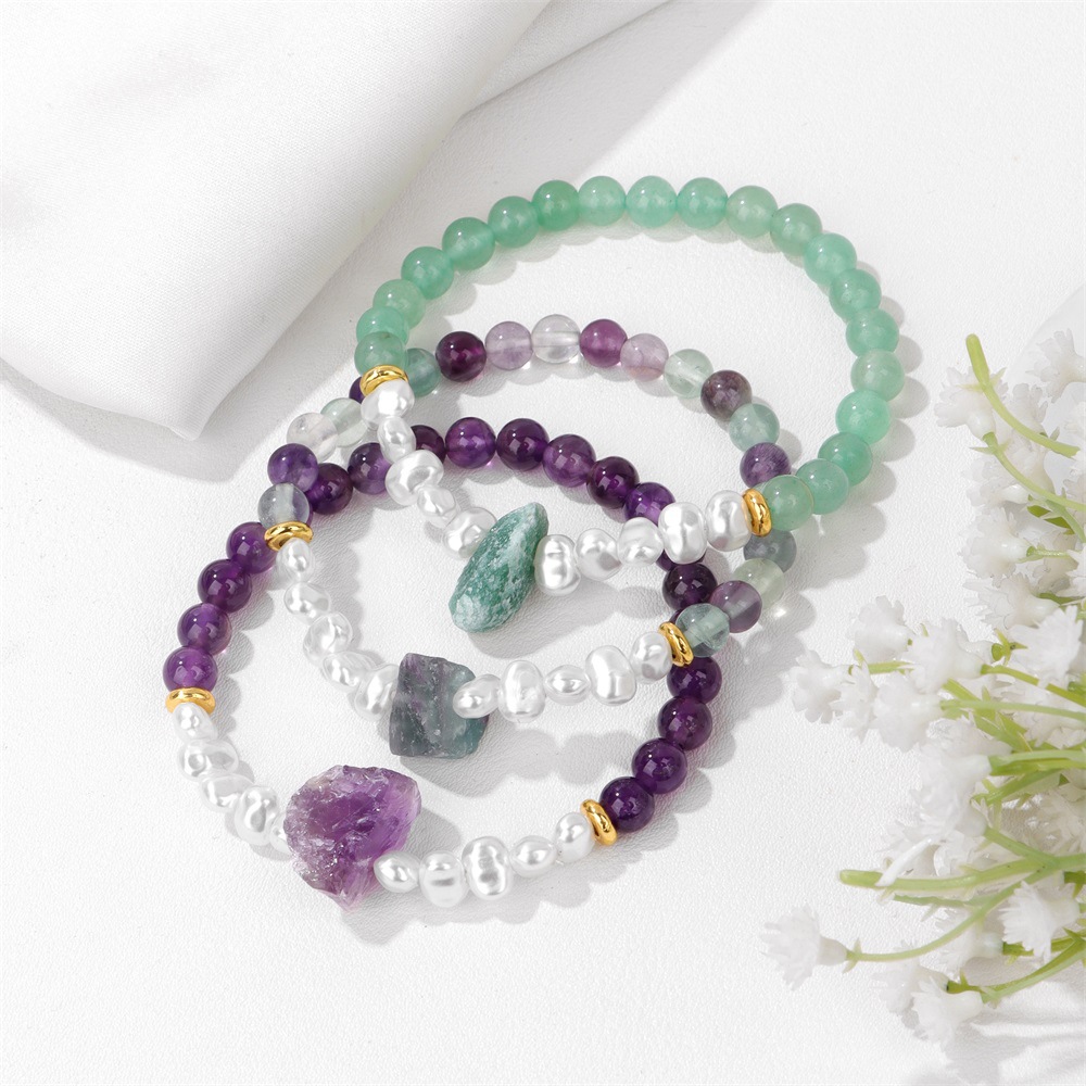 6mm Natural Amethyst Bracelet for Women – Irregular Raw Stone Healing Crystal Energy Gemstone