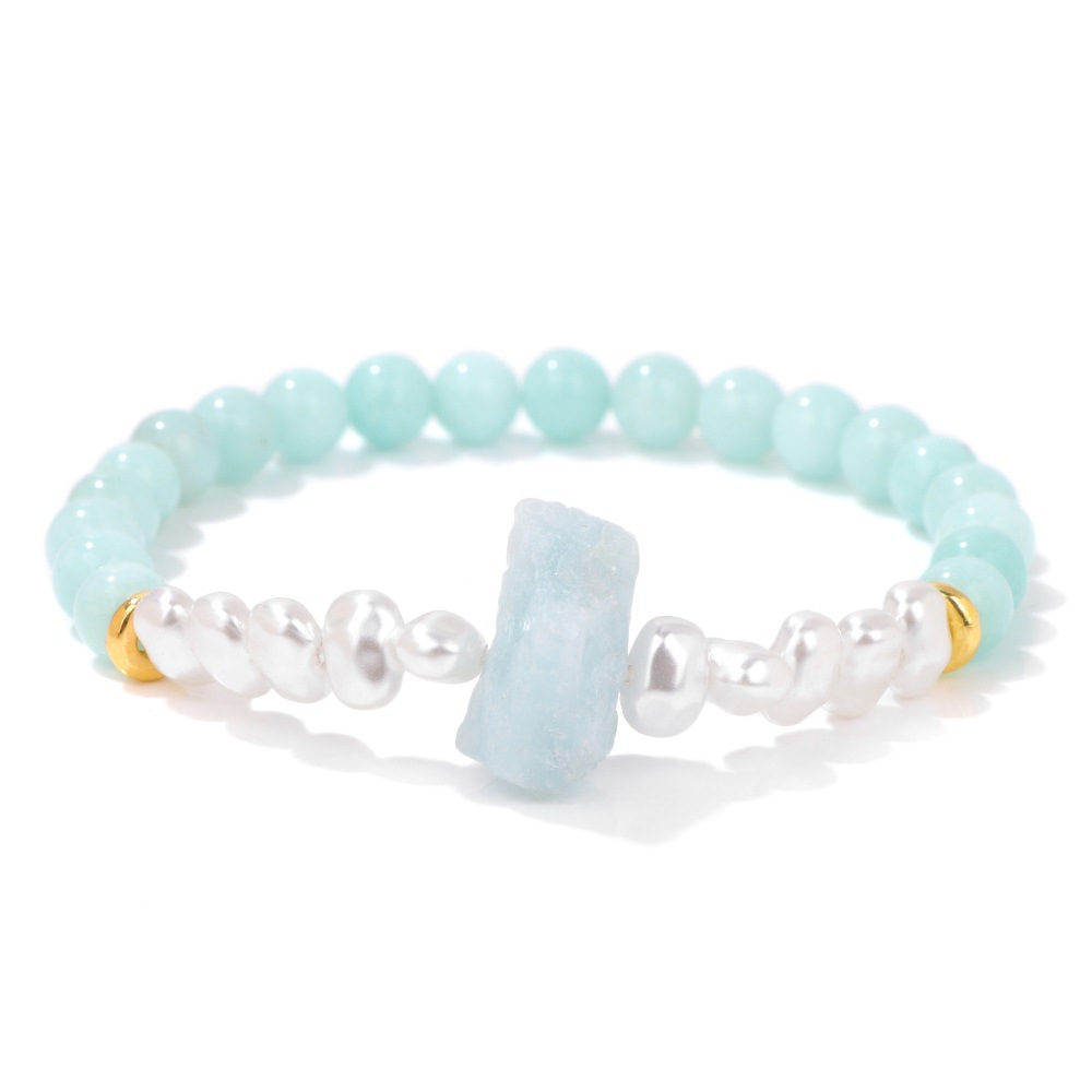 6mm Natural Amethyst Women's Bracelet Irregular Raw Stone