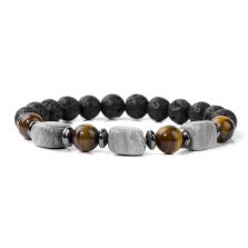 Hot Sale Natural Stone Raw Bead Bracelet Square Lapis Lazuli Tiger Eye Stone Men's Elastic Bracelet Hot Sale Natural Stone Raw Bead Bracelet Square Lapis Lazuli Tiger Eye Stone Men's Elastic Bracelet