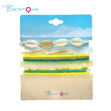 Bracelet Set with Rice Beads and Imitation Shell Starfish Pendant - Green Bracelet Set with Rice Beads and Imitation Shell Starfish Pendant - Green