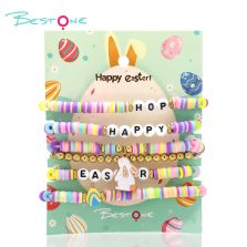 Easter-Themed Bracelet Set with Soft Clay, Acrylic, Alloy, and Enamel Easter-Themed Bracelet Set with Soft Clay, Acrylic, Alloy, and Enamel
