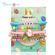 Easter Bracelet Set with Soft Clay, Acrylic, Alloy, and Enamel - 18cm Easter Bracelet Set with Soft Clay, Acrylic, Alloy, and Enamel - 18cm