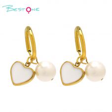 Valentine's Day White Pearl Heart - Dripping Oil/Acrylic