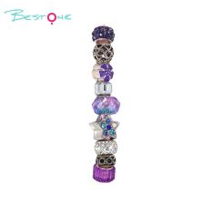 Large Hole Beads - Resin & Alloy Charm Beads Set - Purple/Light Green/Rainbow Mixed