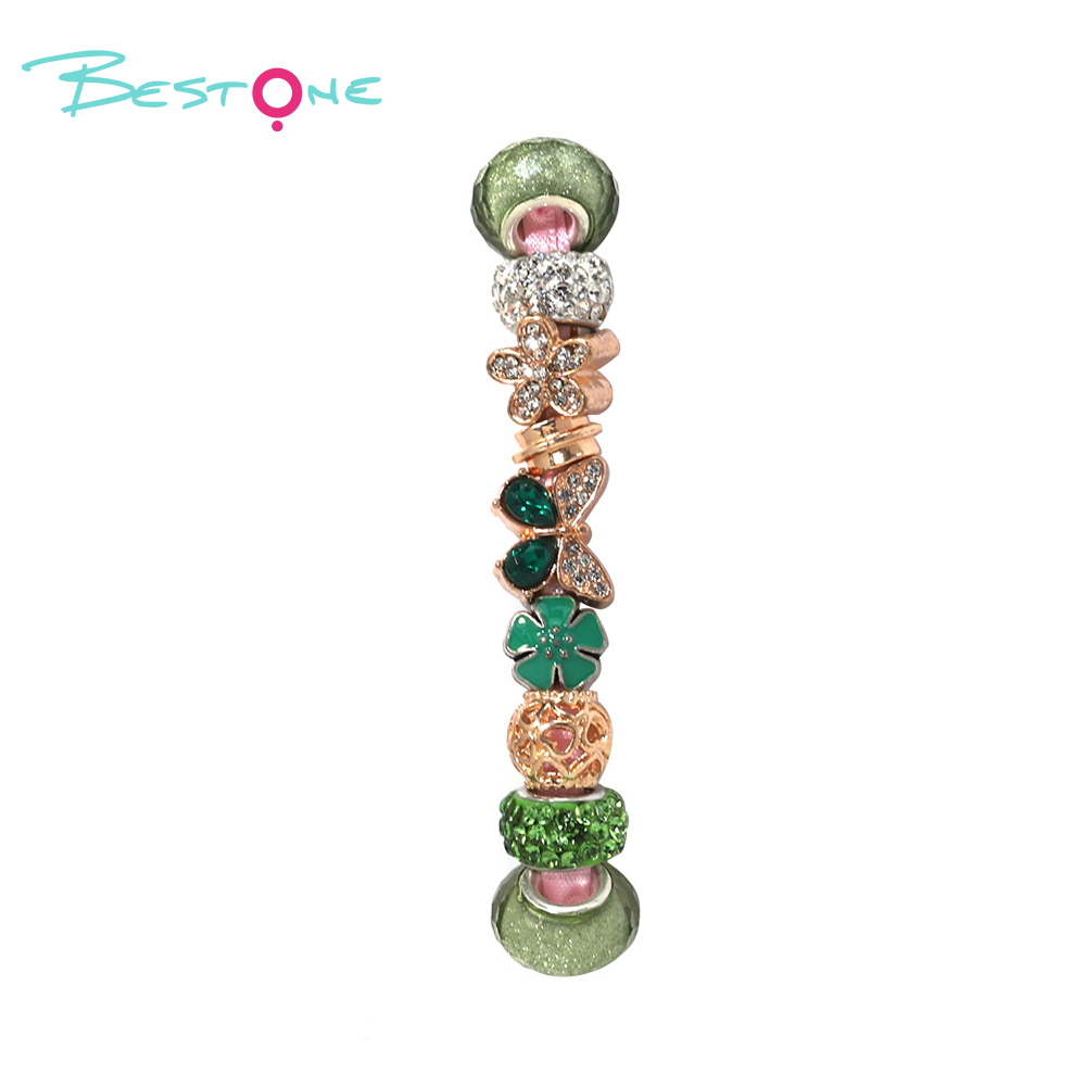 Large Hole Beads - Resin & Alloy Charm Beads Set - Purple/Light Green/Rainbow Mixed