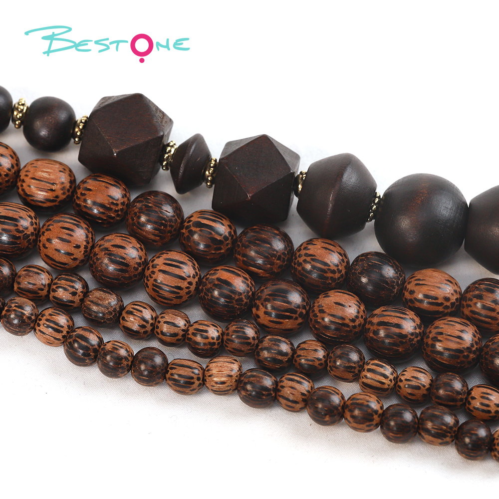 Bestone Low Price Stock Wholesale DIY Accessories Chestnut Brown Mixed Special Shaped Wooden Beads Sets