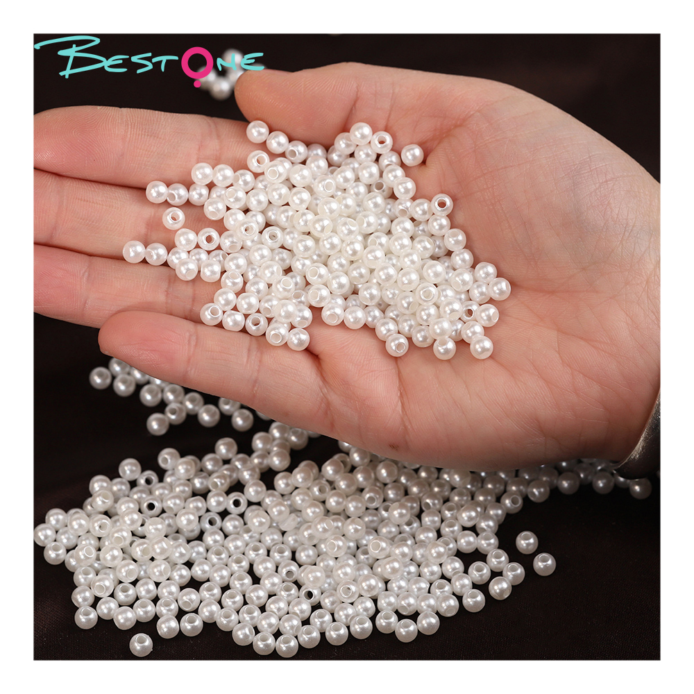 Plastic Imitation Pearl Beads Assortment Various Sizes & Colors