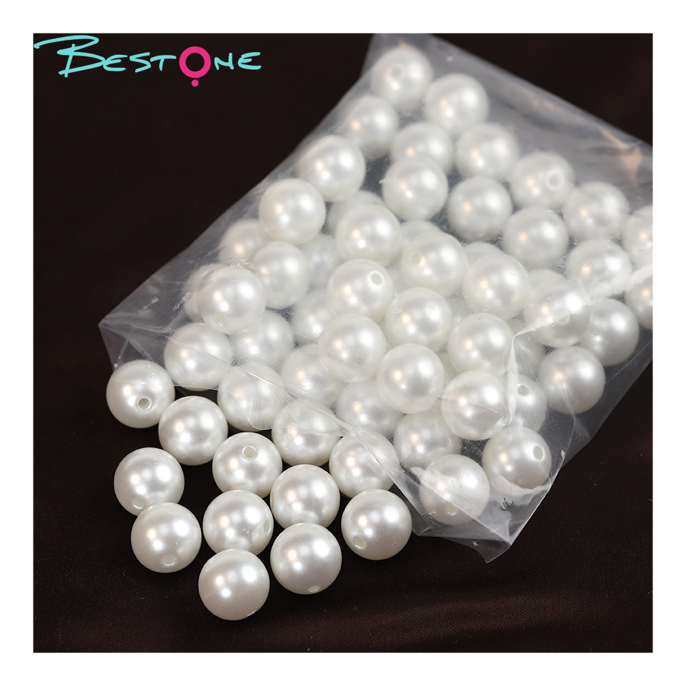Plastic Imitation Pearl Beads Assortment Various Sizes & Colors