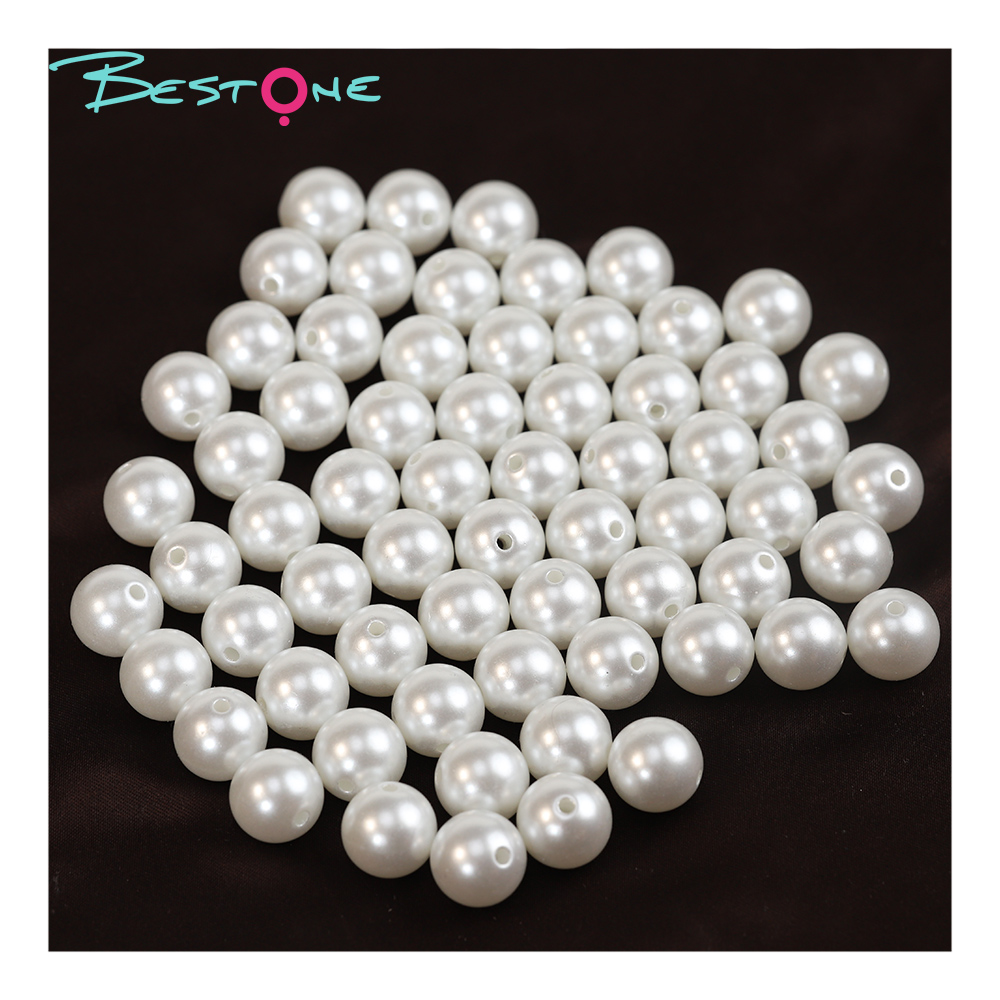 Plastic Imitation Pearl Beads Assortment Various Sizes & Colors