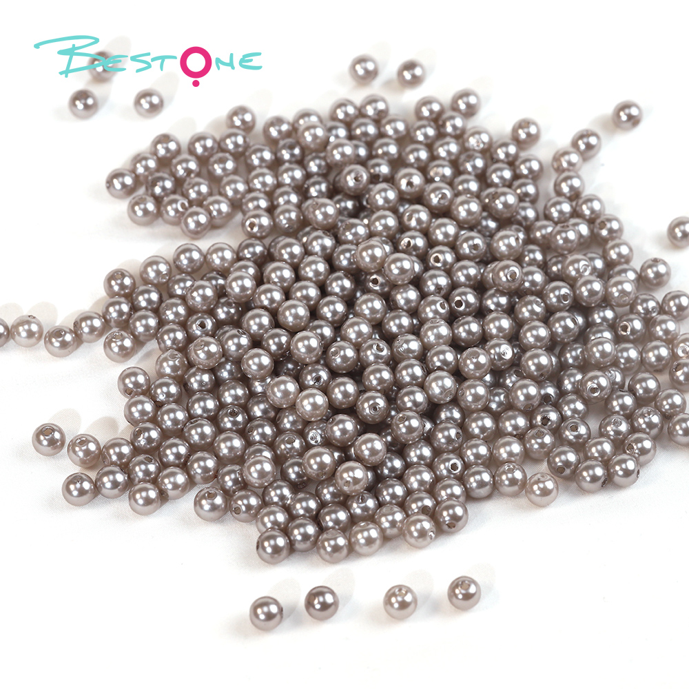 Plastic Imitation Pearl Beads Assortment Various Sizes & Colors