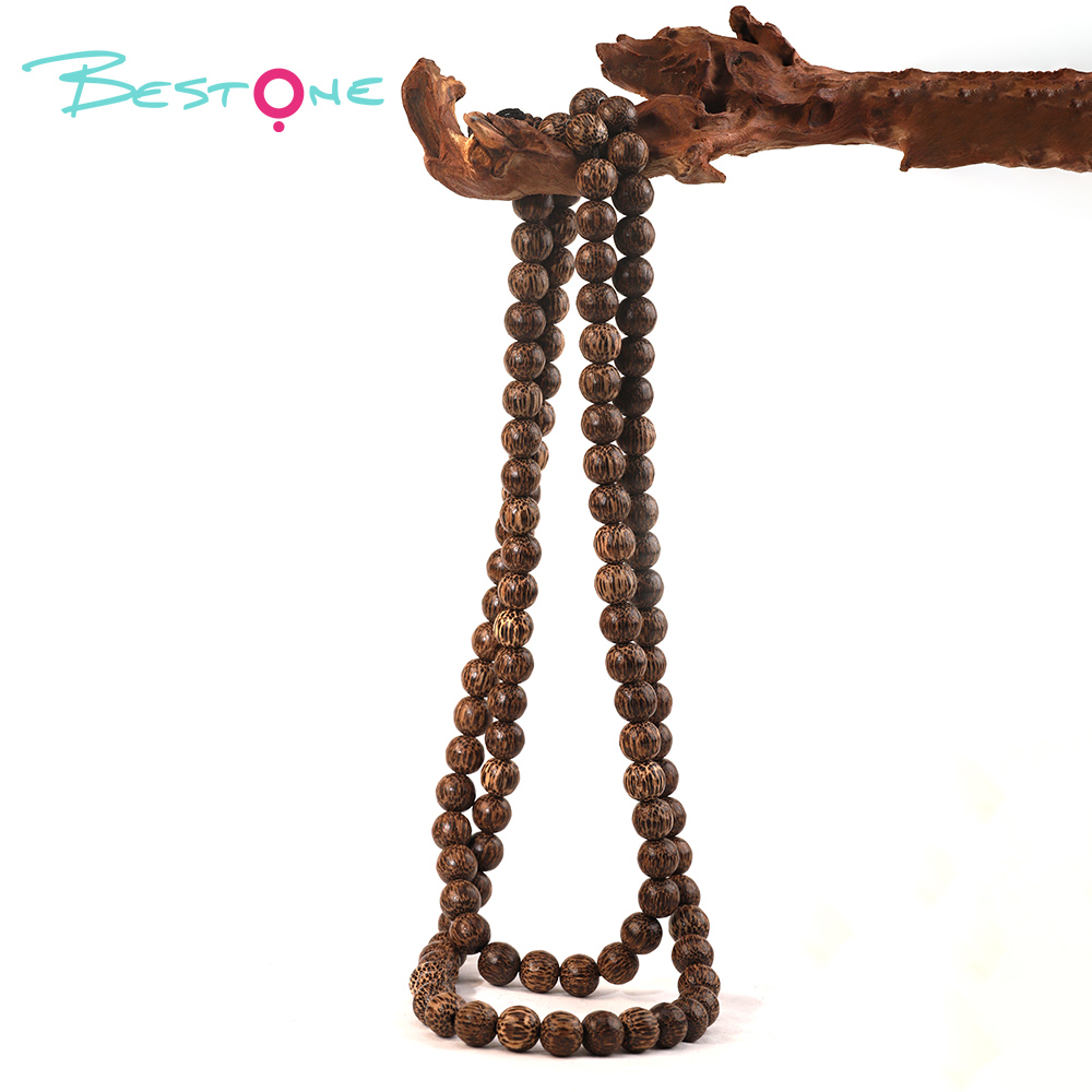 Bestone Natural Bodhi Round Beads with Abacus Beads