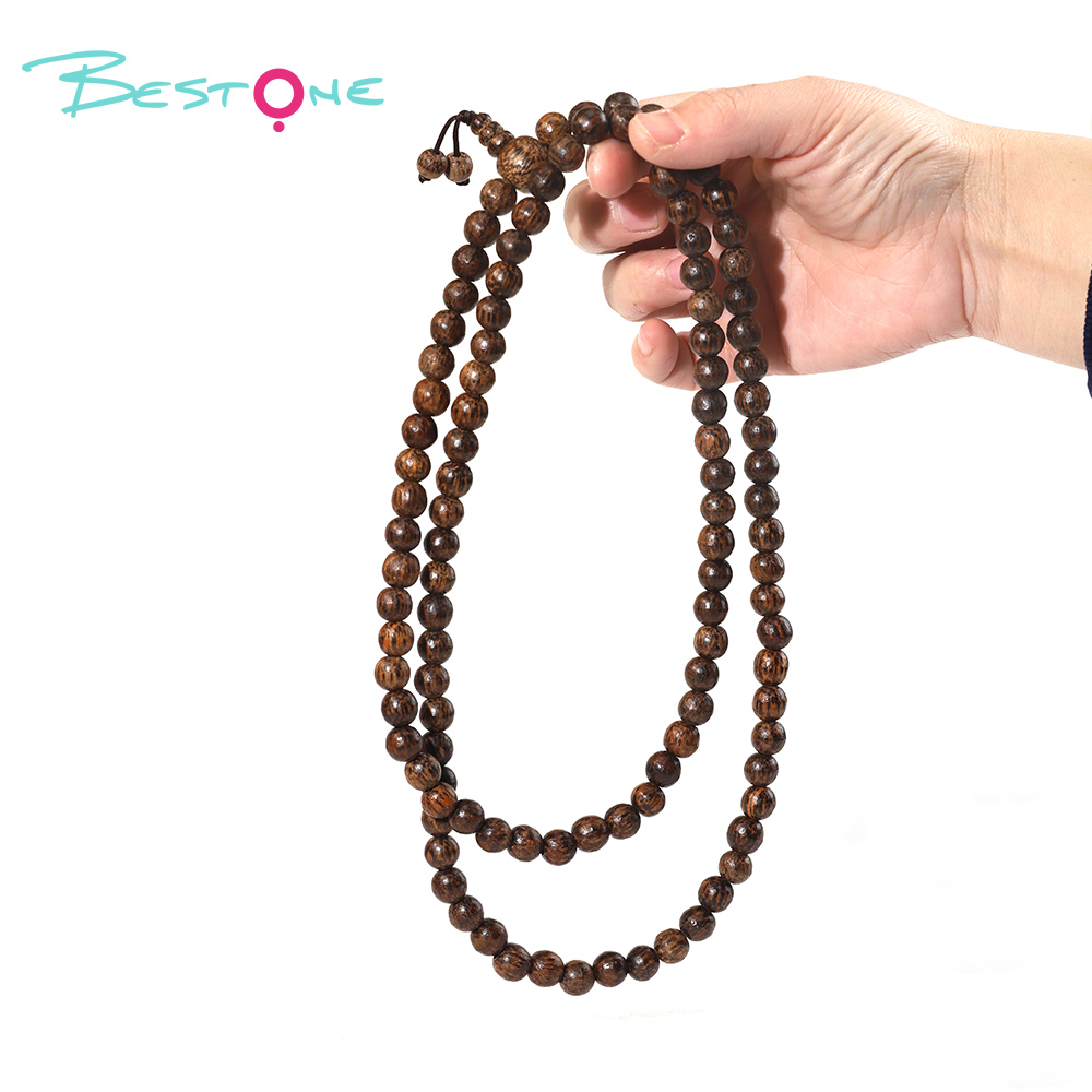 Bestone Natural Bodhi Round Beads with Abacus Beads